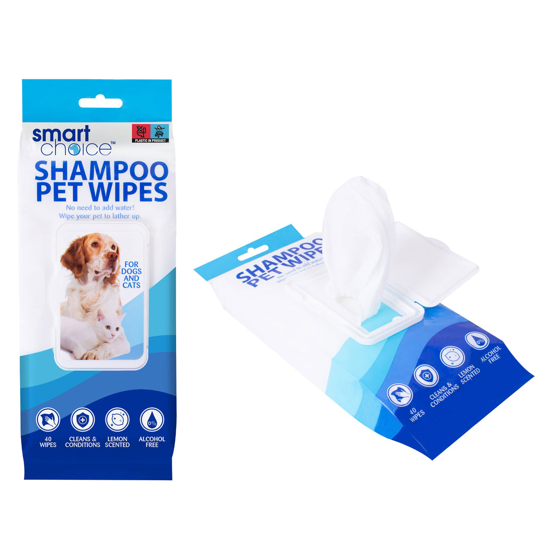 Smart Choice Pet Shampoo Wipes 40 Pack