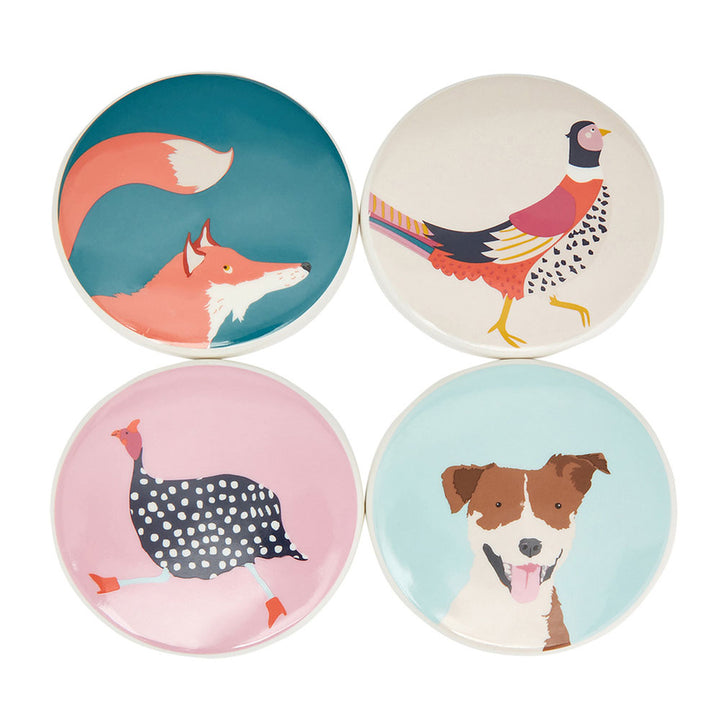 The Joules Set of Four Coasters in Multi-Coloured#Multi-Coloured