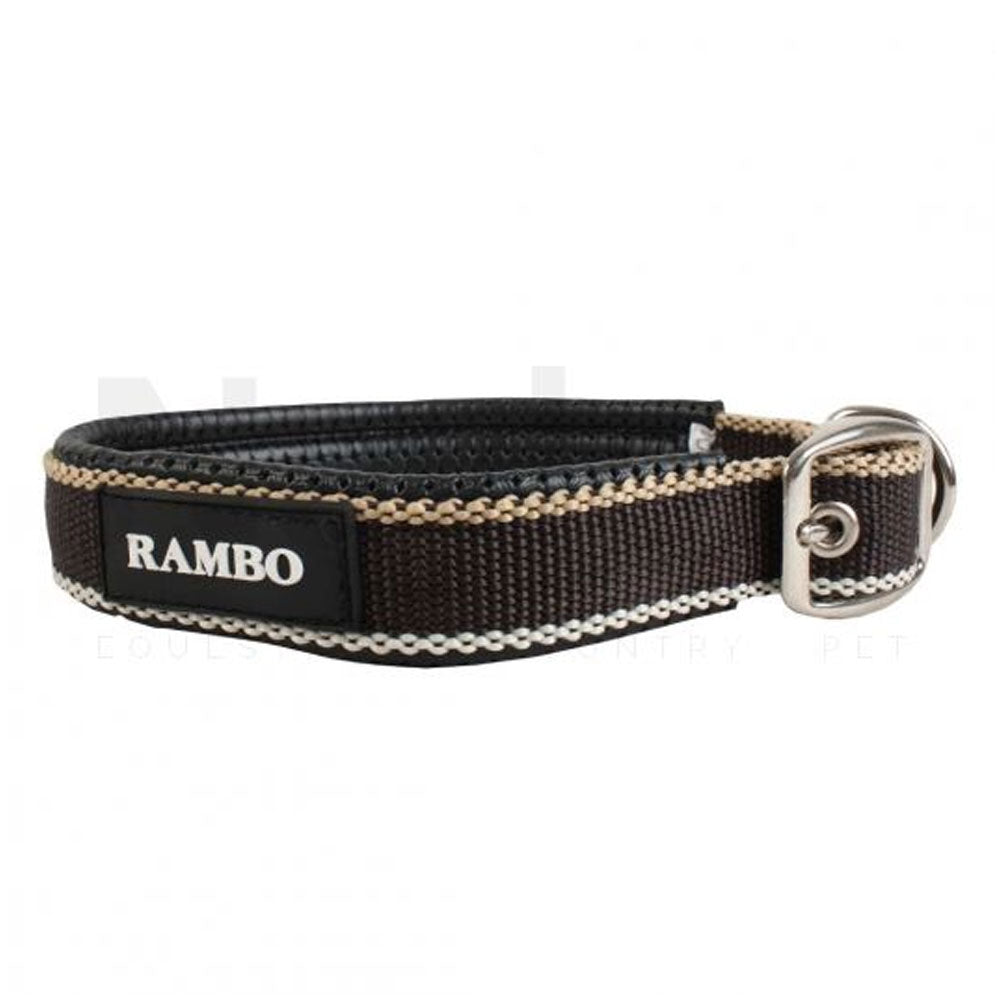 Rambo Dog Collar in Chocolate#Chocolate