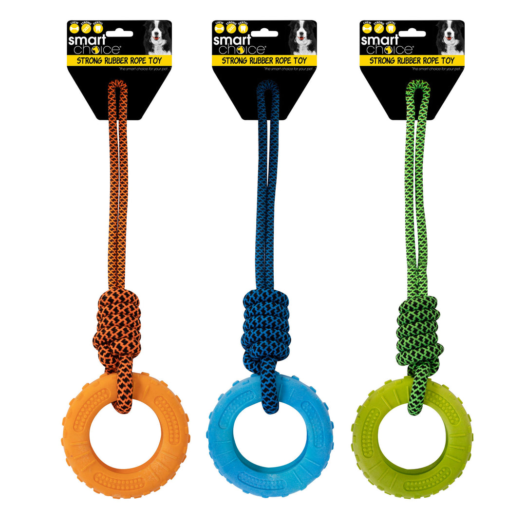 Smart Choice Rubber Ring Rope Dog Tug Toy