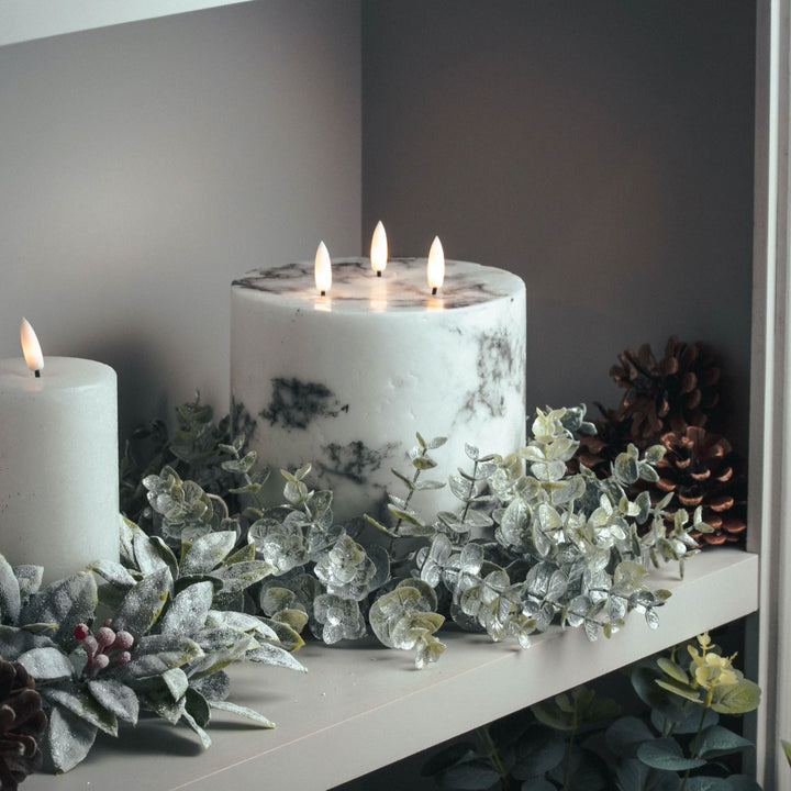 Millbry Hill Christmas Frosted Eucalyptus Candle Wreath
