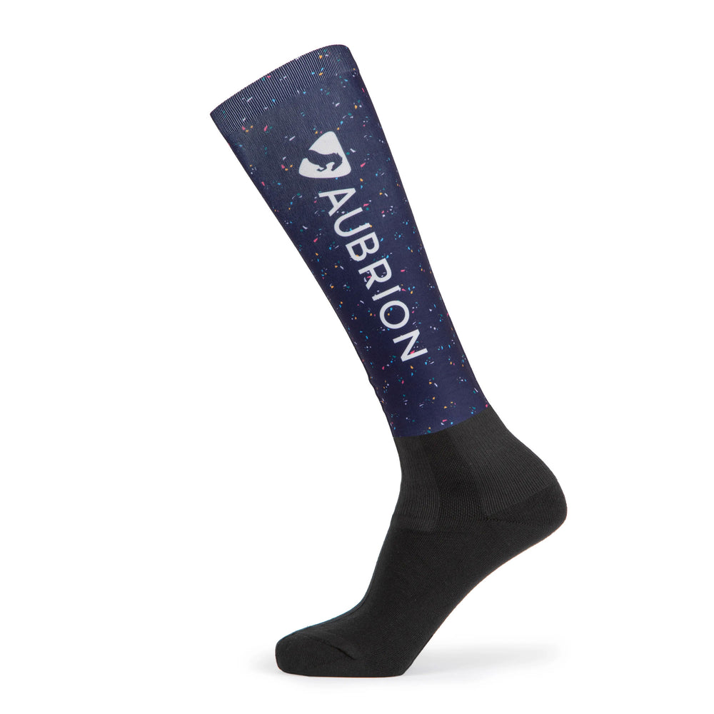 The Aubrion Young Rider Hyde Park XC Socks in Navy Print#Navy Print