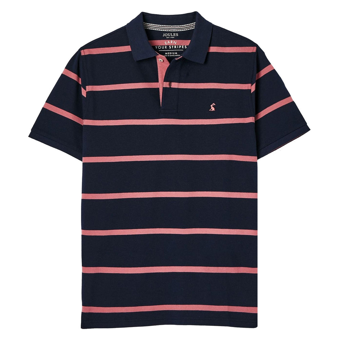 The Joules Mens Filbert Polo Shirt in Orange Stripe#Orange Stripe