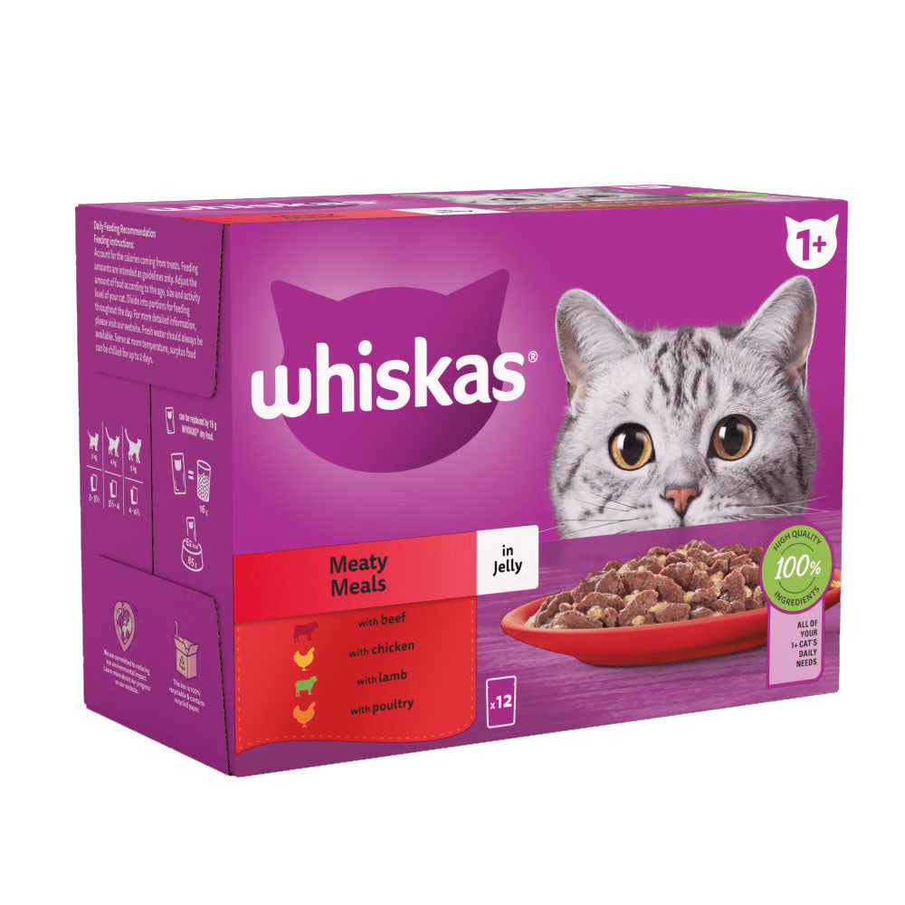 Whiskas Pouch 1+ Meaty Meals In Jelly 12x85g 85g