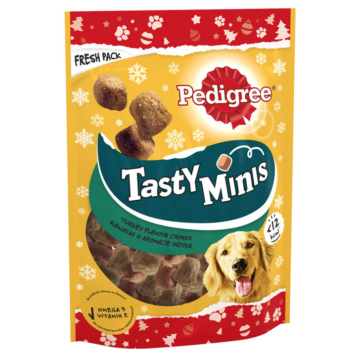 Pedigree Christmas Tasty Minis Dog Treats Chewy Cubes with Turkey