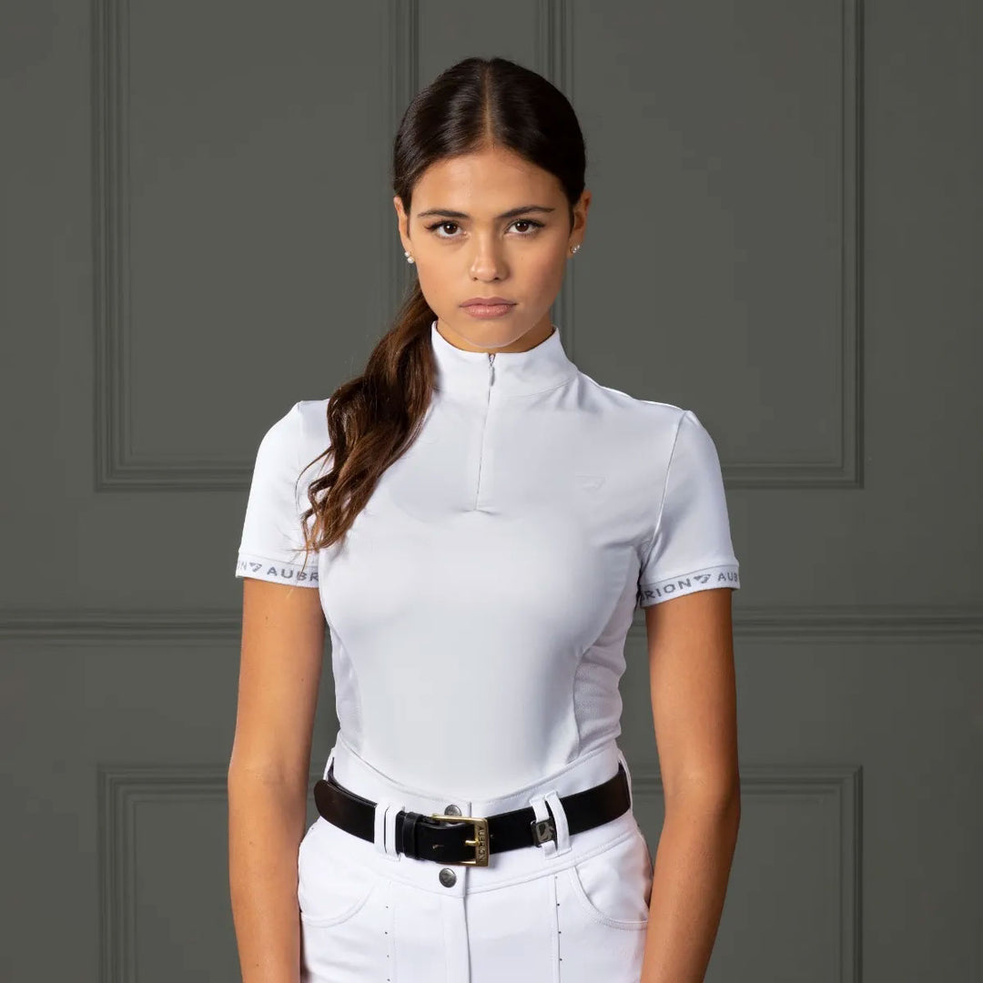 The Aubrion Ladies Norwich Show Shirt in White#White