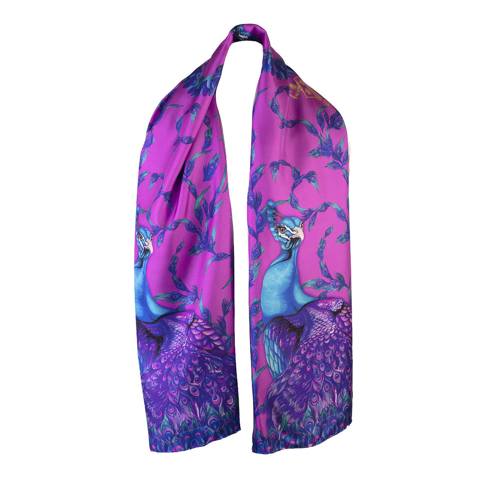 Clare Haggas Pluming Marvelous Narrow Silk Scarf