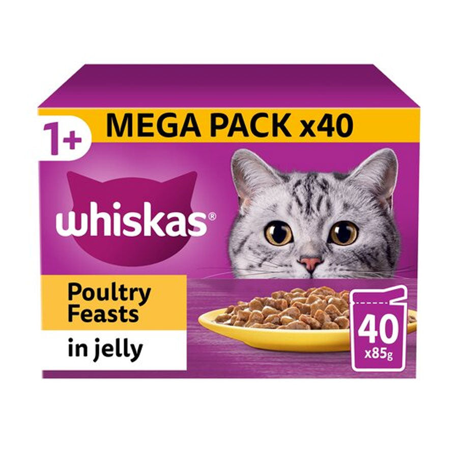 Whiskas Pouch 1+ Poultry Feasts In Jelly 40x85g 85g