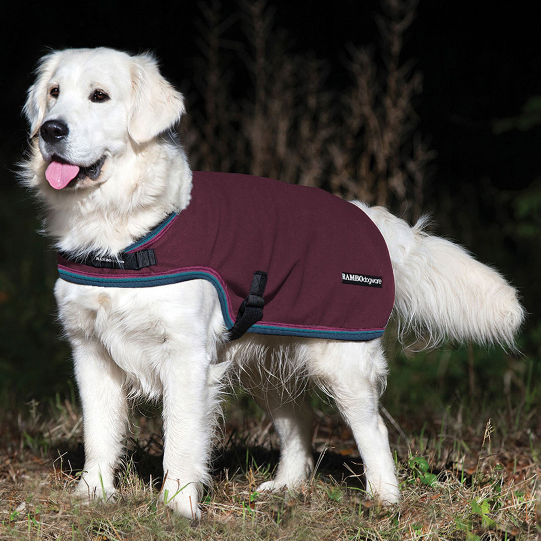 The Rambo Waterproof Fleece Dog Rug in Burgundy#Burgundy