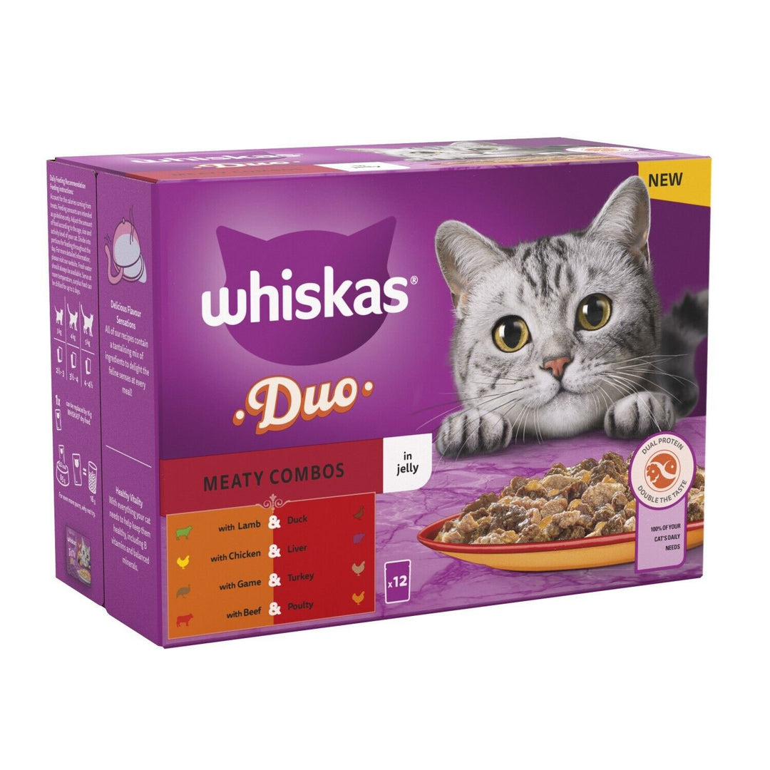Whiskas Pouch 1+ Duo Meaty Combos In Jelly 12x85g 85g
