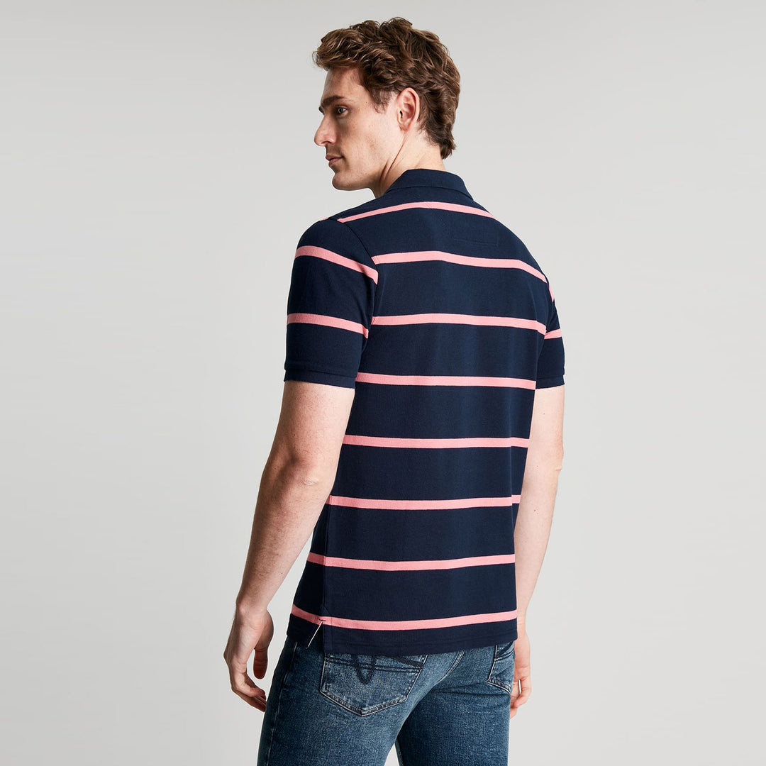 The Joules Mens Filbert Polo Shirt in Orange Stripe#Orange Stripe