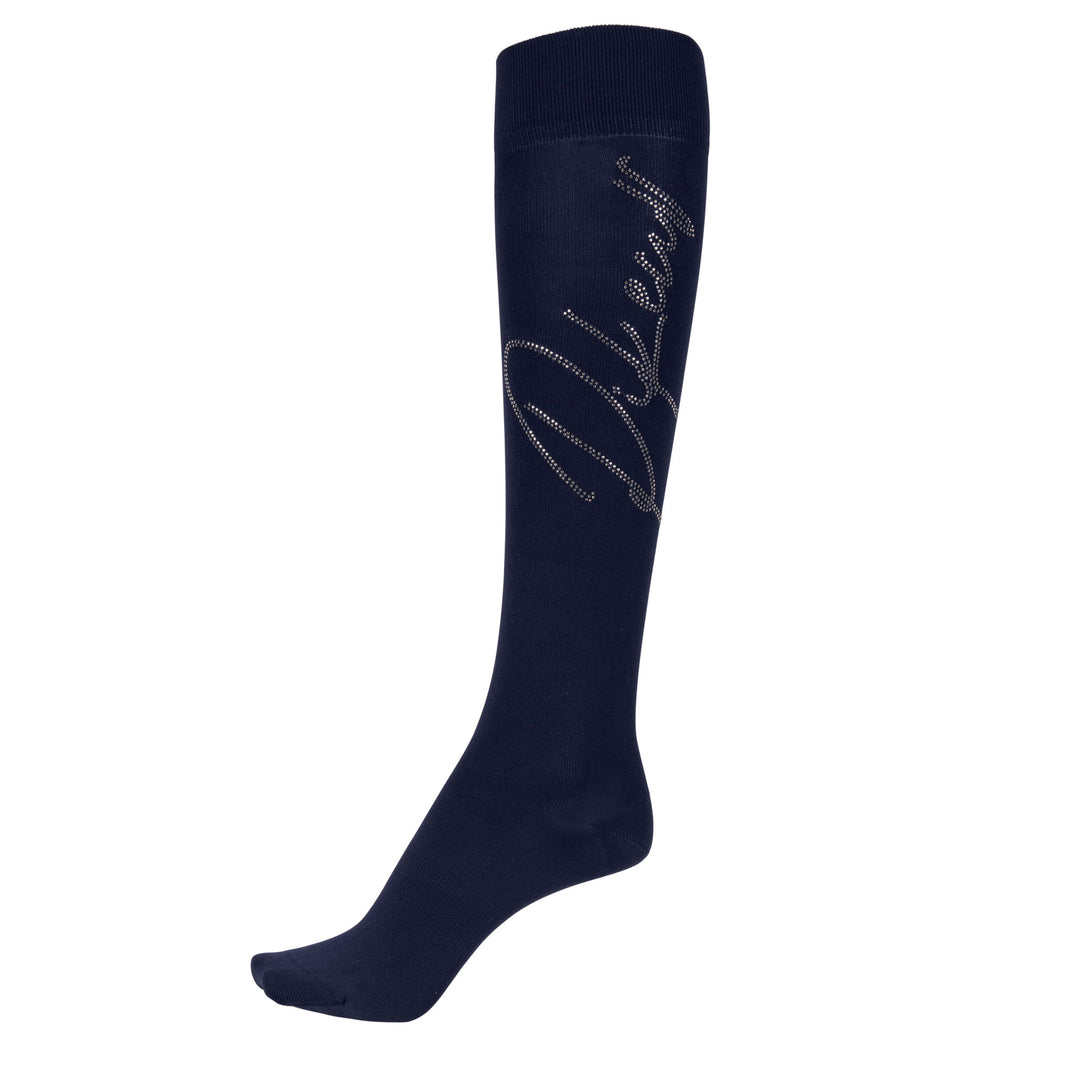 The Pikeur Ladies Kniestrumpf Rhinetuds Socks in Dark Blue#Dark Blue