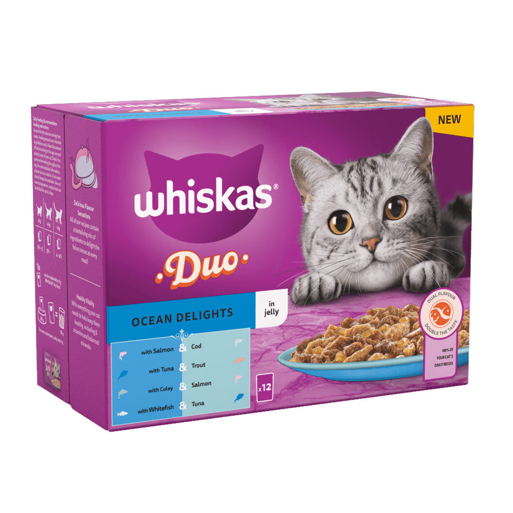 Whiskas Pouch 1+ Duo Ocean Delights In Jelly 12x85g 85g