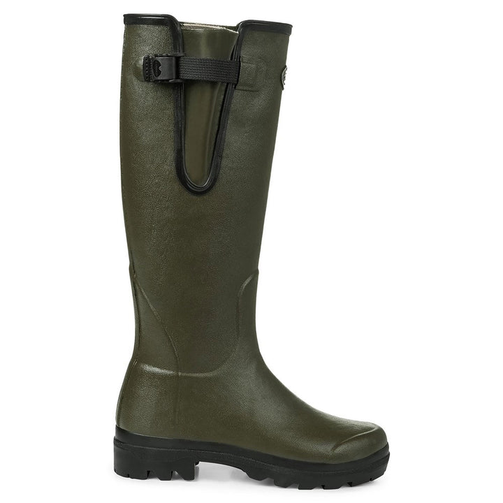 The Le Chameau Ladies Vierzon Jersey Lined Boot in Dark Green#Dark Green