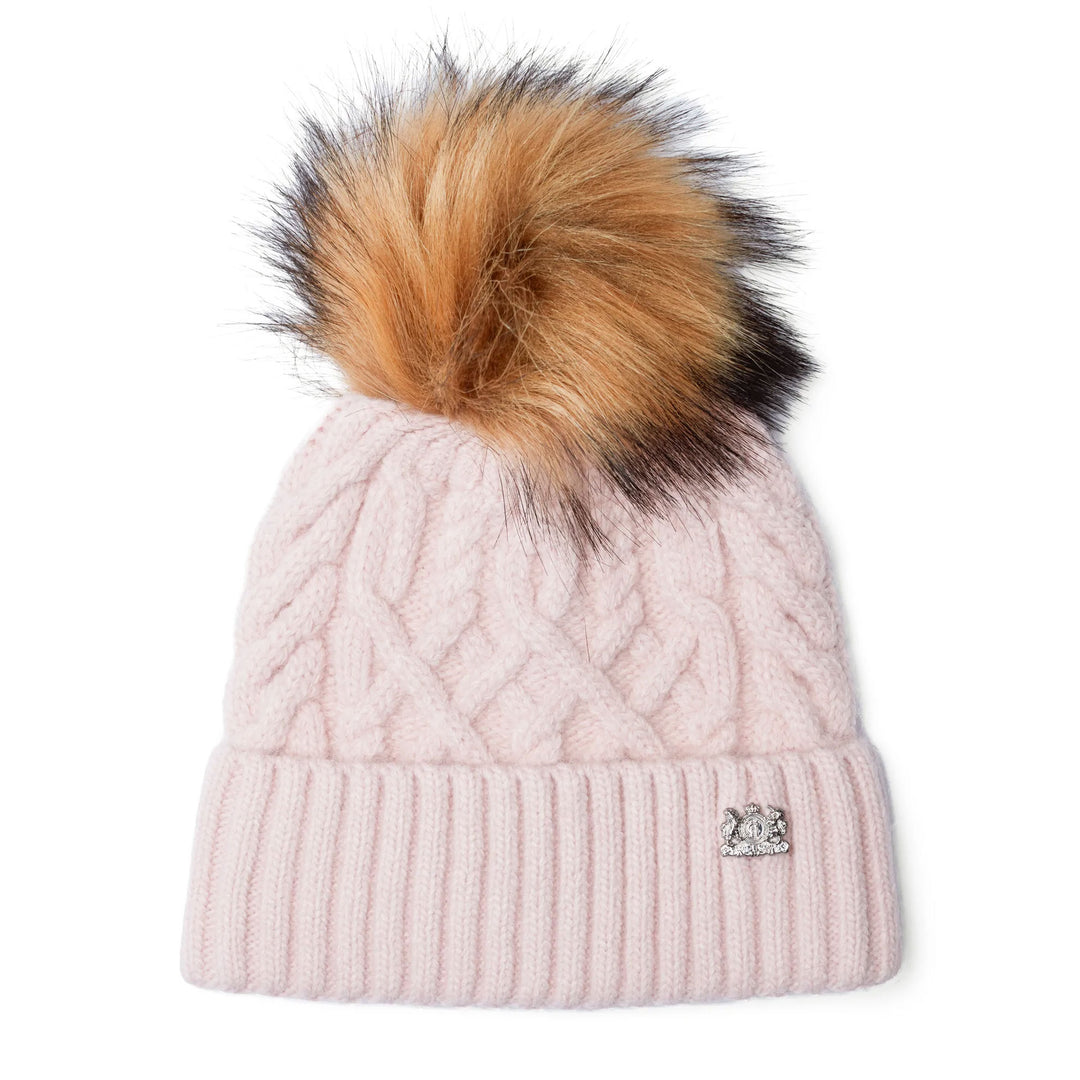 The Holland Cooper Ladies Windsor Bobble Hat in Light Pink#Light Pink