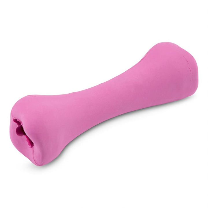 The Beco Bone Rubber Dog Toy in Pink#Pink