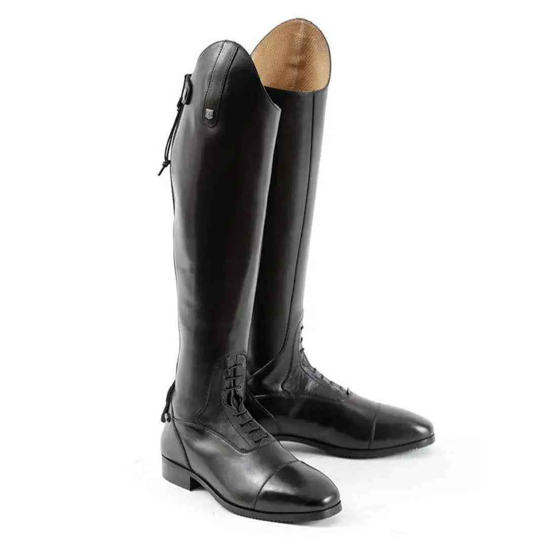 The Premier Equine Mens Galileo Field Riding Boots - Wide Fit in Black#Black