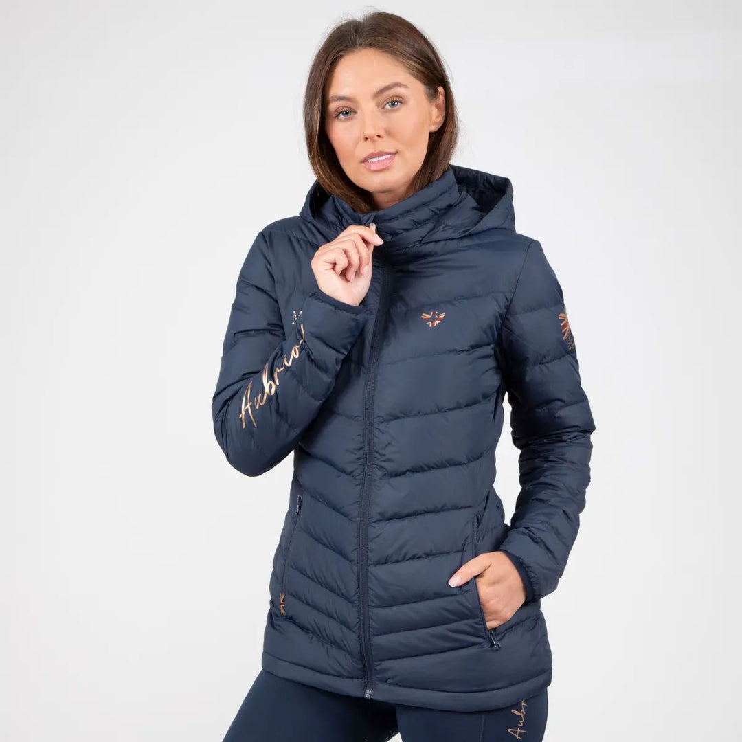 The Aubrion Ladies Team Padded Jacket in Navy#Navy