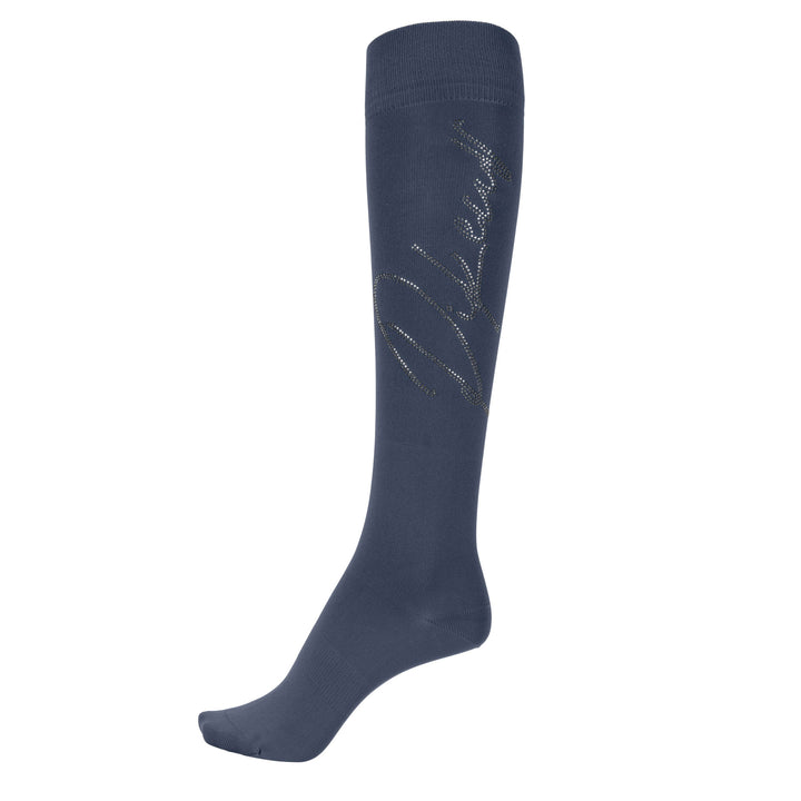 The Pikeur Ladies Kniestrumpf Rhinetuds Socks in Dark Grey#Dark Grey