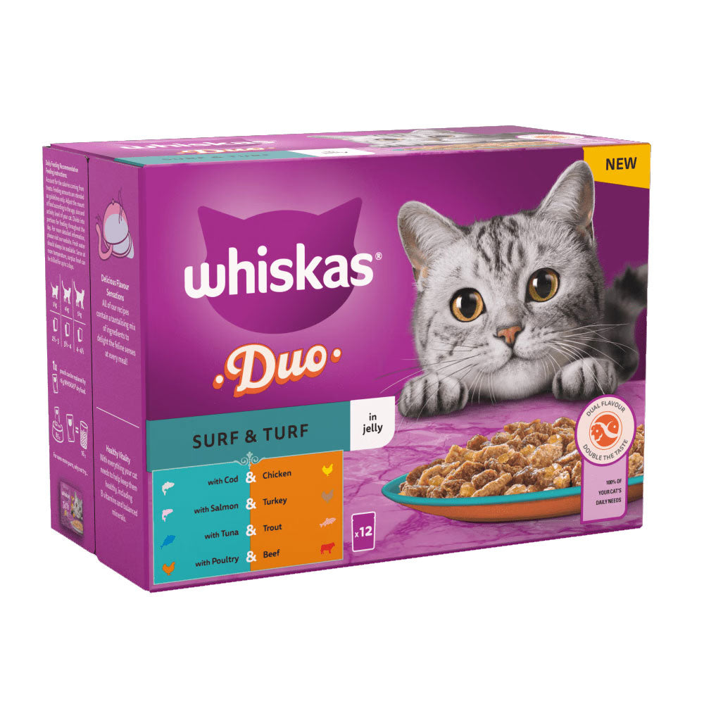 Whiskas Pouch 1+ Duo Surf & Turf In Jelly 12x85g 85g