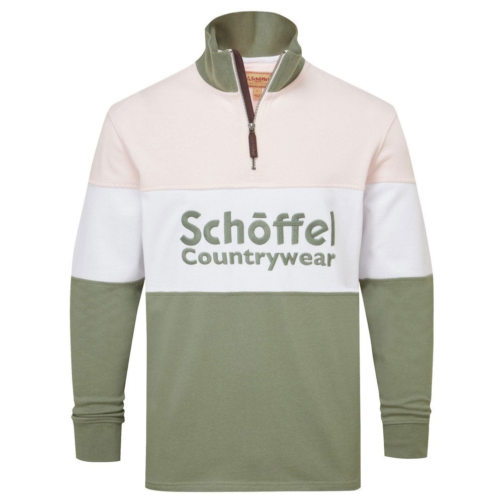 Schoffel Mens Exeter Heritage 1/4 Zip in Light Pink#Light Pink