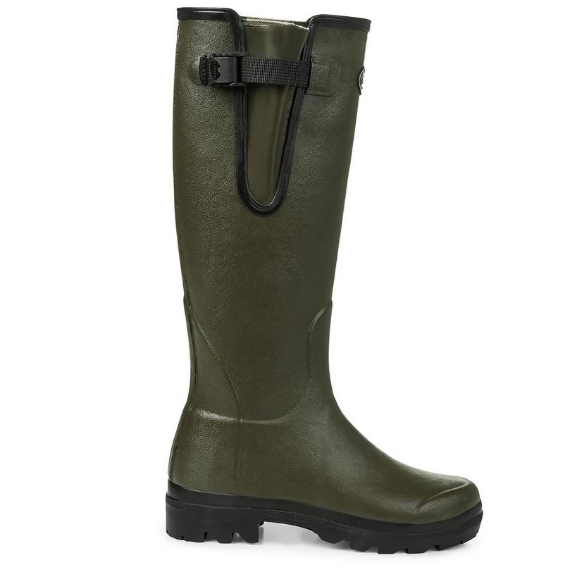 Le Chameau Ladies Vierzonord Neoprene Lined Wellies in Dark Green#Dark Green