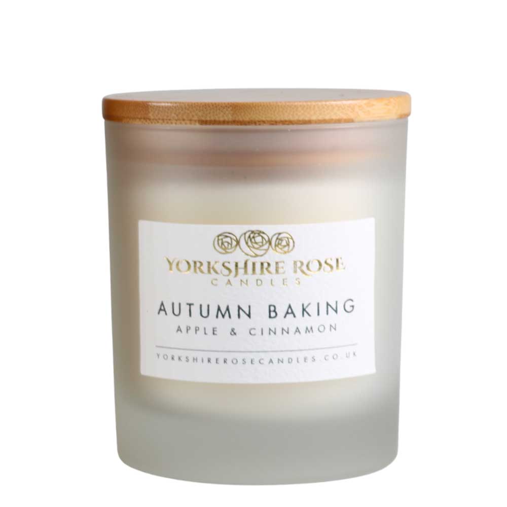 Yorkshire Rose Candles Autumn Baking Frosted Glass Tumbler Candle