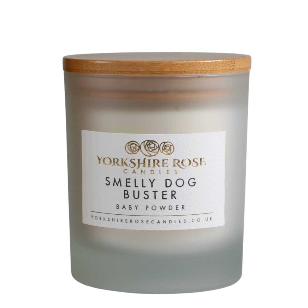 Yorkshire Rose Candles Smelly Dog Buster Frosted Glass Tumbler Candle