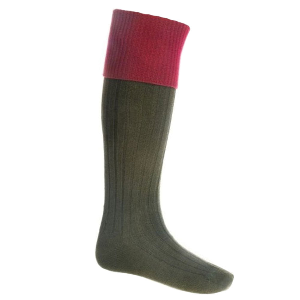 The House Of Cheviot Mens Classic Lomond Socks in Red#Red