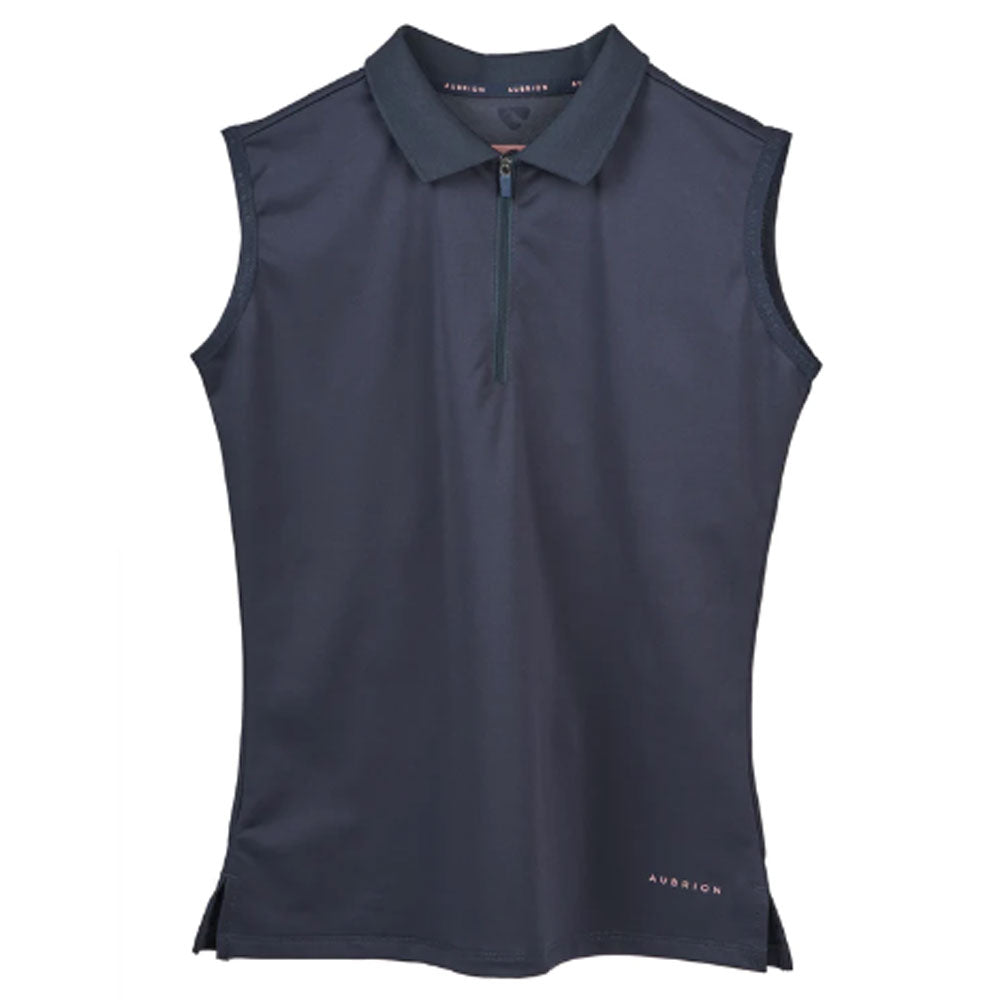 The Aubrion Young Rider Poise Sleeveless Tech Polo in Navy#Navy