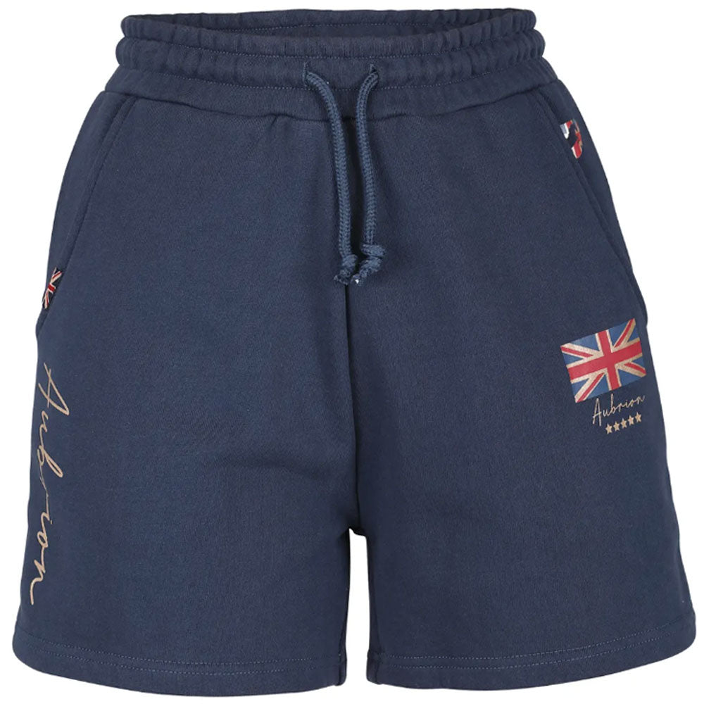The Aubrion Young Rider Team Sweat Shorts in Navy#Navy
