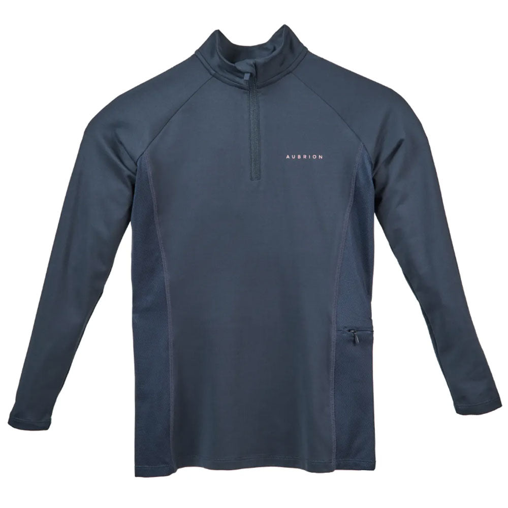 The Aubrion Young Rider Revive Long Sleeve Baselayer in Navy#Navy