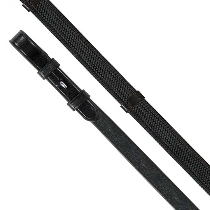 The Shires Aviemore Continental Rubber Grip Reins in Black#Black