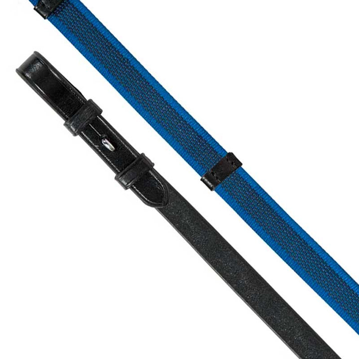 The Shires Aviemore Continental Rubber Grip Reins in Blue#Blue