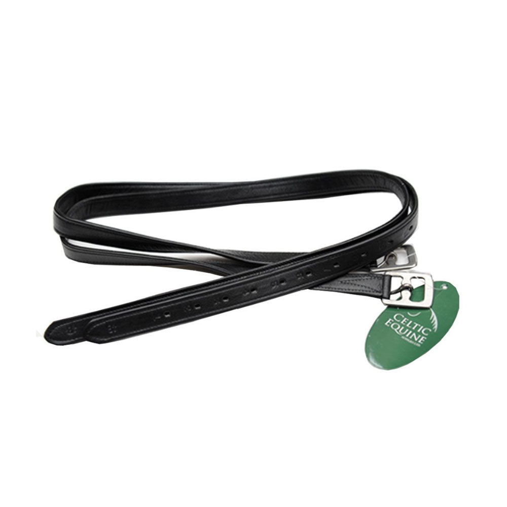 The Celtic Equine Softie Wrapped Stirrup Leathers in Black#Black