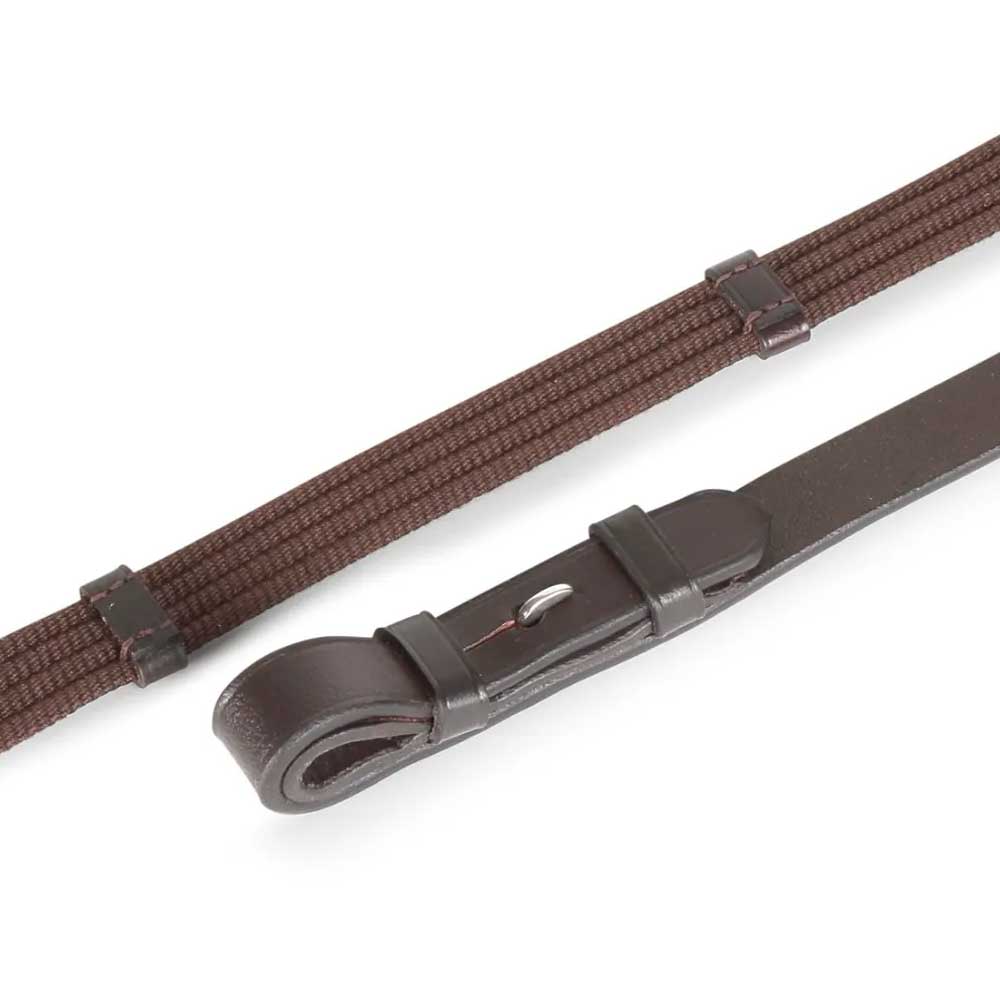 The Shires Aviemore Continental Web Reins in Brown#Brown