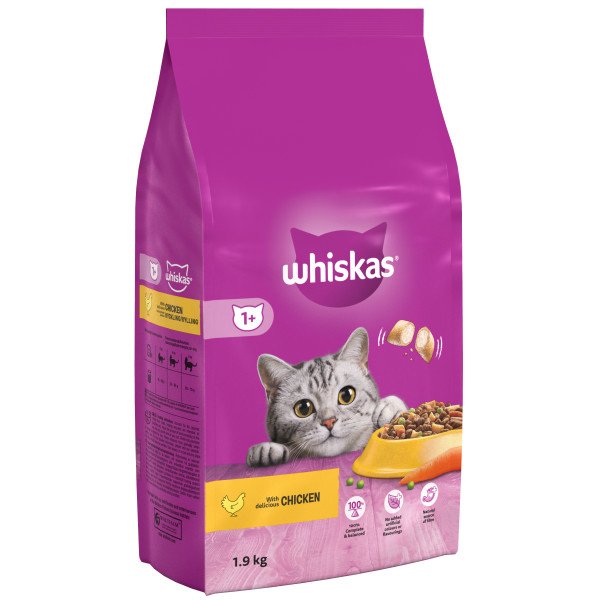 Whiskas Dry 1+ Cat Food with Chicken 1.9kg