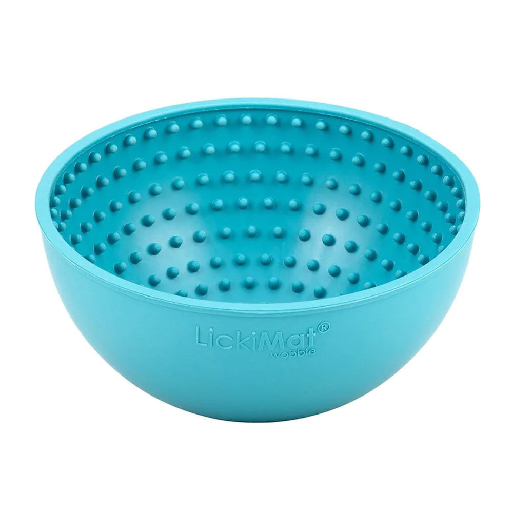The LickiMat Wobble Slow Feeder Bowl in Turquoise#Turquoise