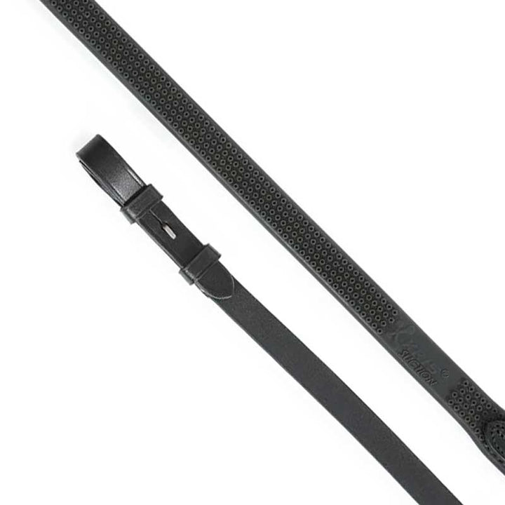 The Shires Aviemore Eventa Rubber Grip Reins in Black#Black