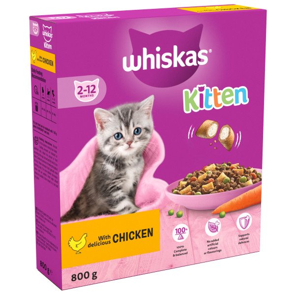 Whiskas Dry Kitten Food with Chicken 800g
