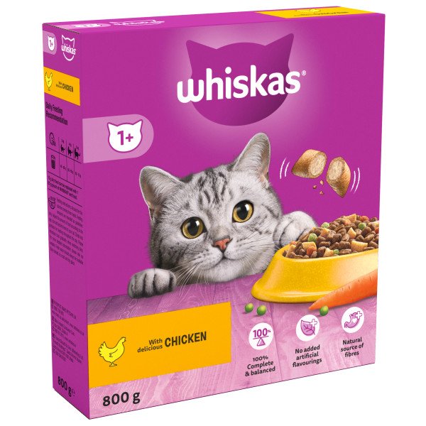 Whiskas Dry 1+ Cat Food with Chicken 800g