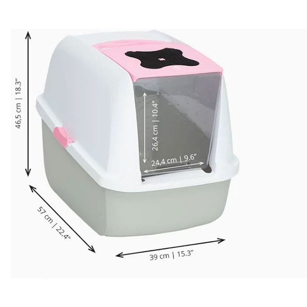 Catit Hooded Cat Litter Pan in Pink#Pink