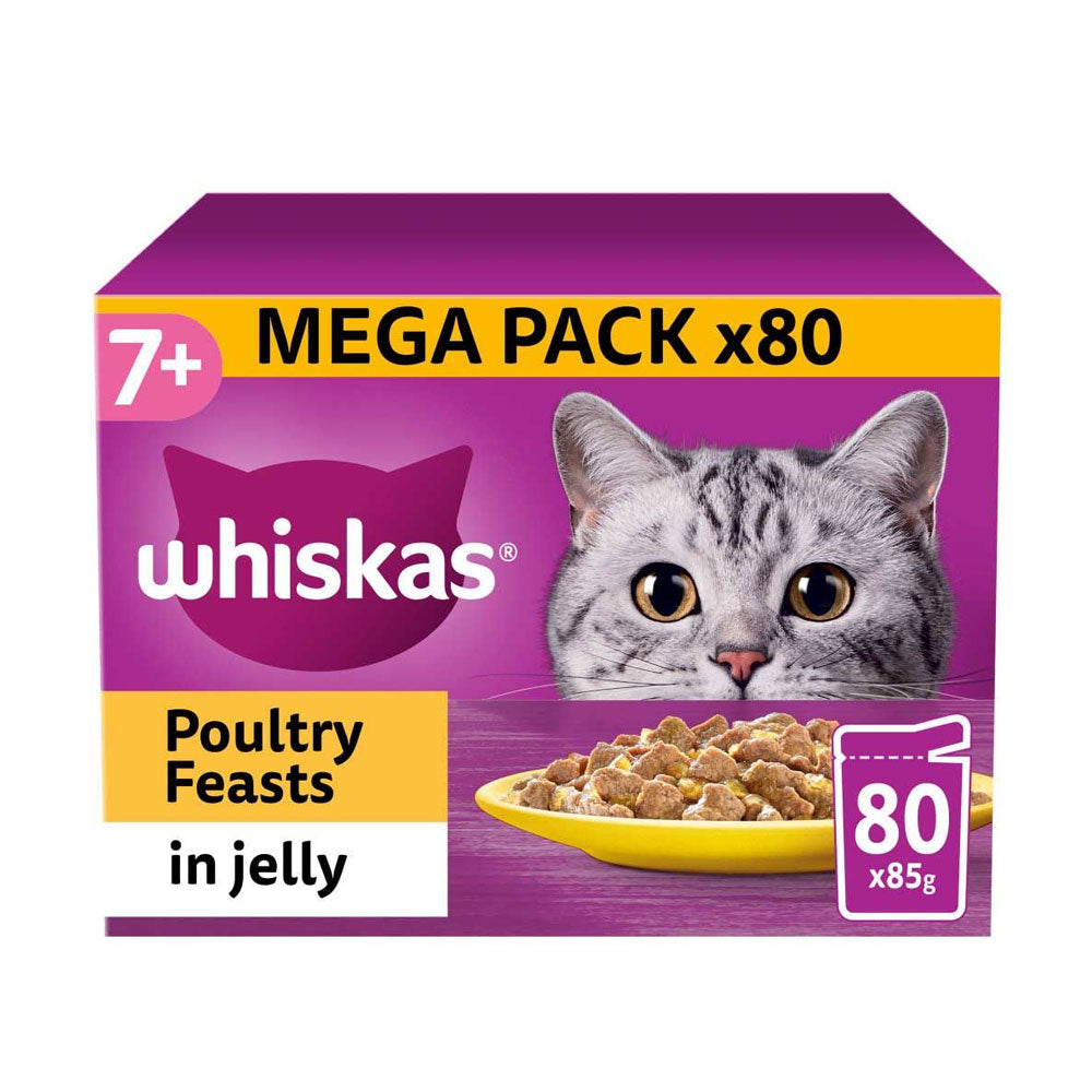 Whiskas Pouch 7+ Poultry Feasts In Jelly 80x85g 80x85g