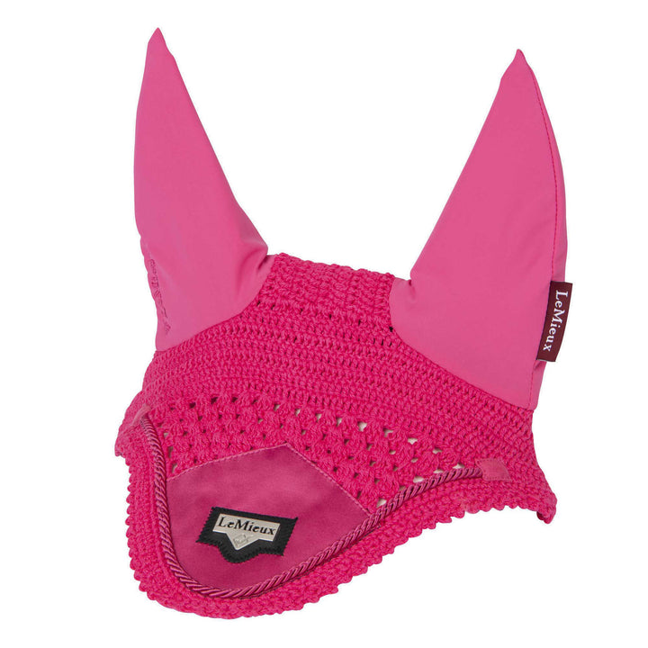 The LeMieux Loire Satin Fly Hood in Watermelon#Watermelon