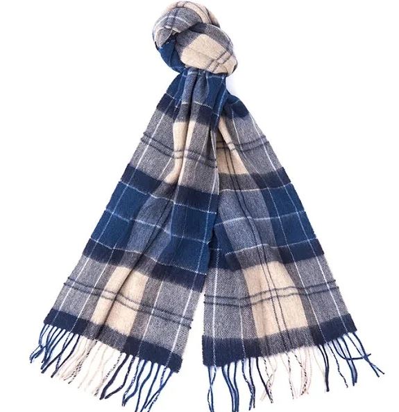 Barbour Ladies Tartan Scarf in Navy#Navy