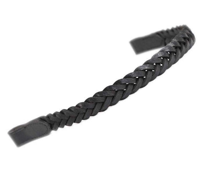 The Shires Aviemore Plaited Browband in Black#Black