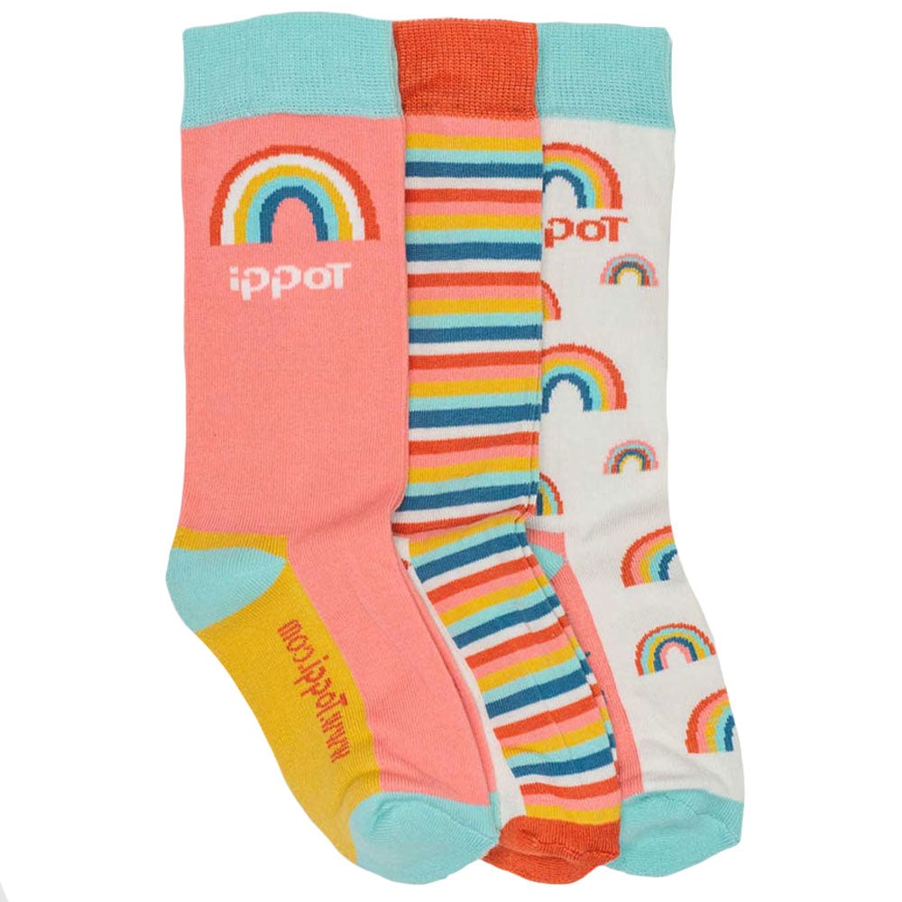 The Toggi Childrens Rainbow 3 Pack Socks in Multi-Coloured#Multi-Coloured