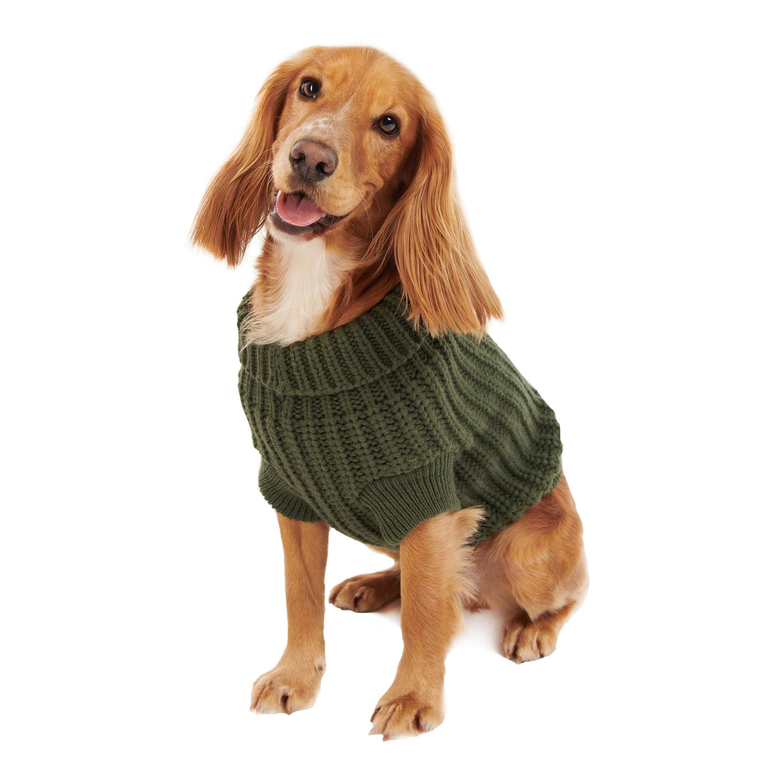 The Barbour Saltburn Dog Jumper in Olive#Olive