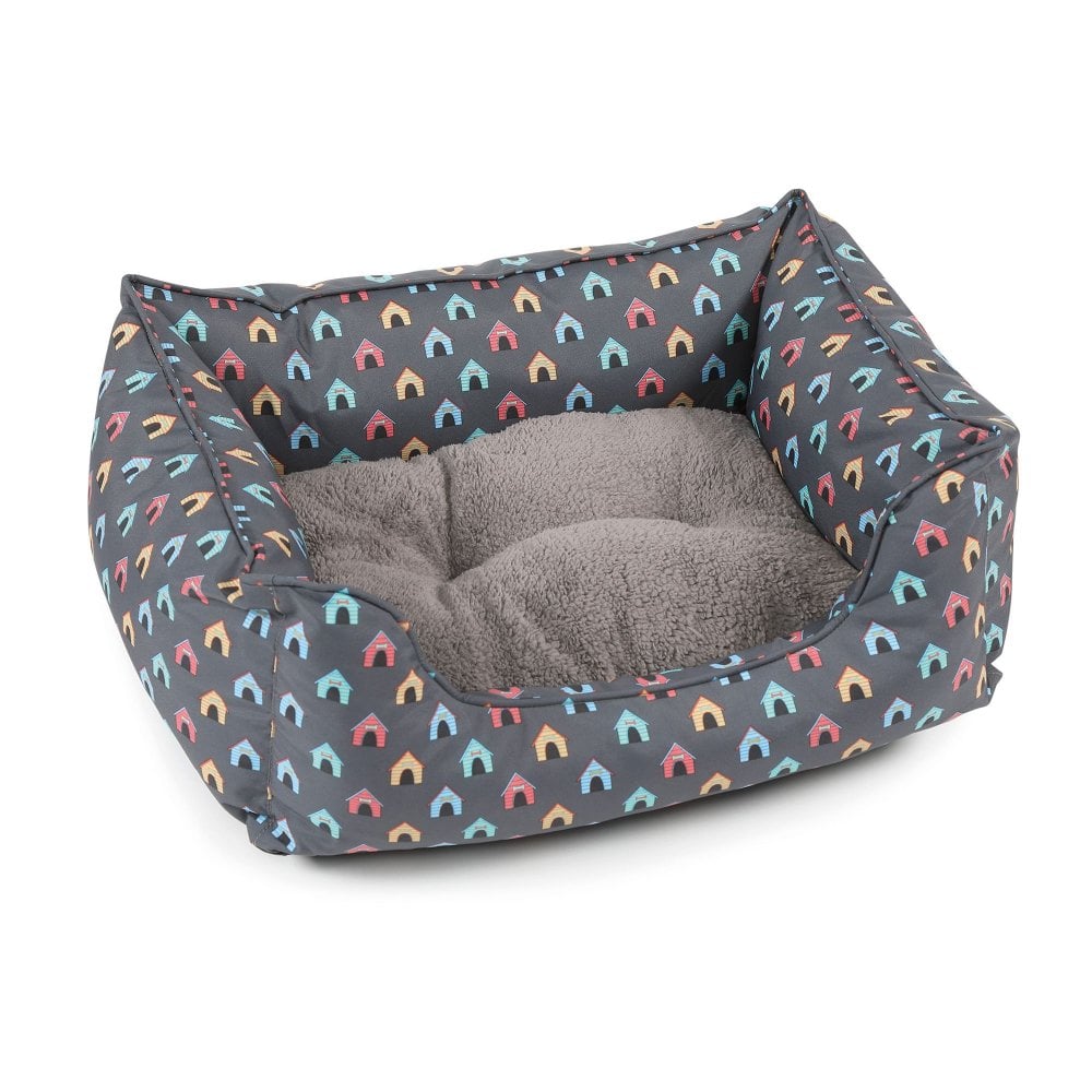 The Digby & Fox Luxury Printed Dog Bed in Dark Grey#Dark Grey