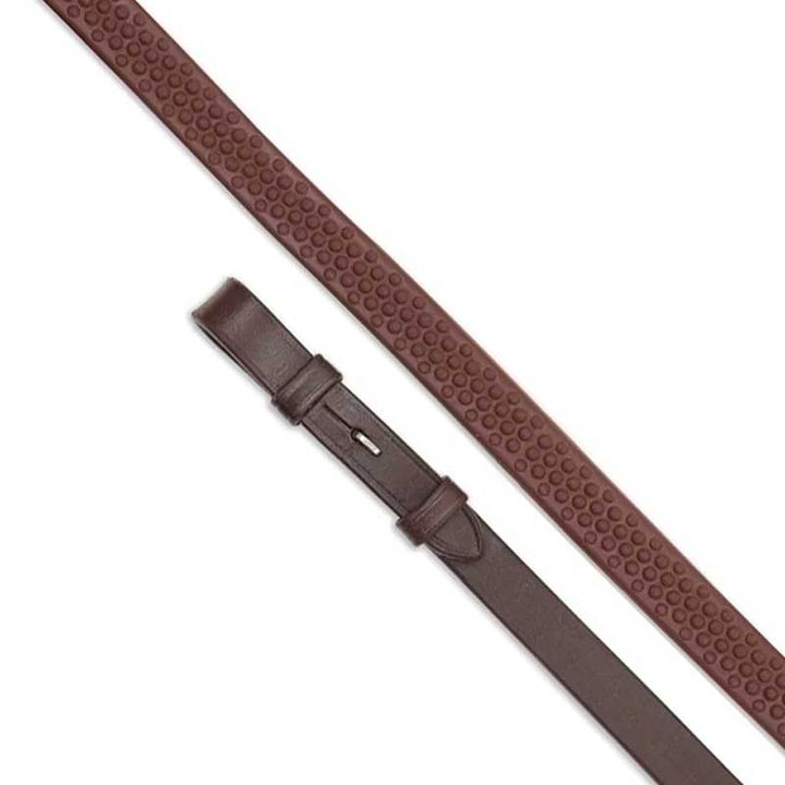 The Shires Velociti GARA Soft Rubber Grip Reins in Brown#Brown